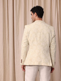 Mr Bowerbird Floral Self Design Notched Lapel Casual Blazer