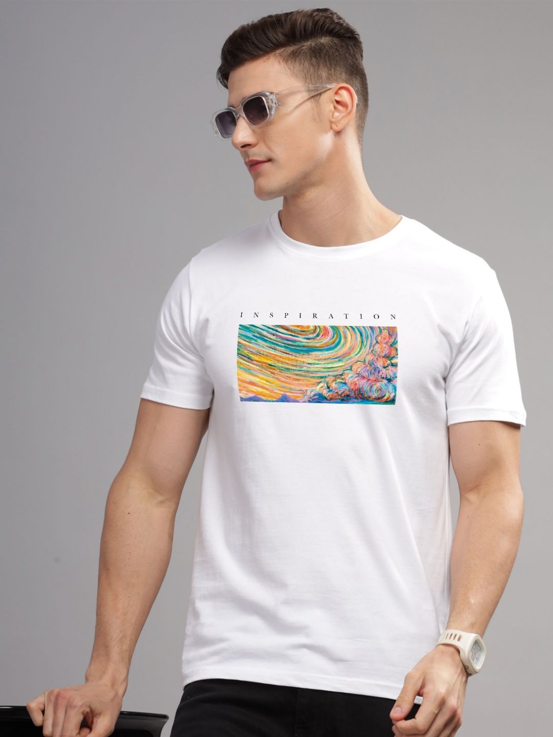 ADRO Men Printed Cotton T-shirt