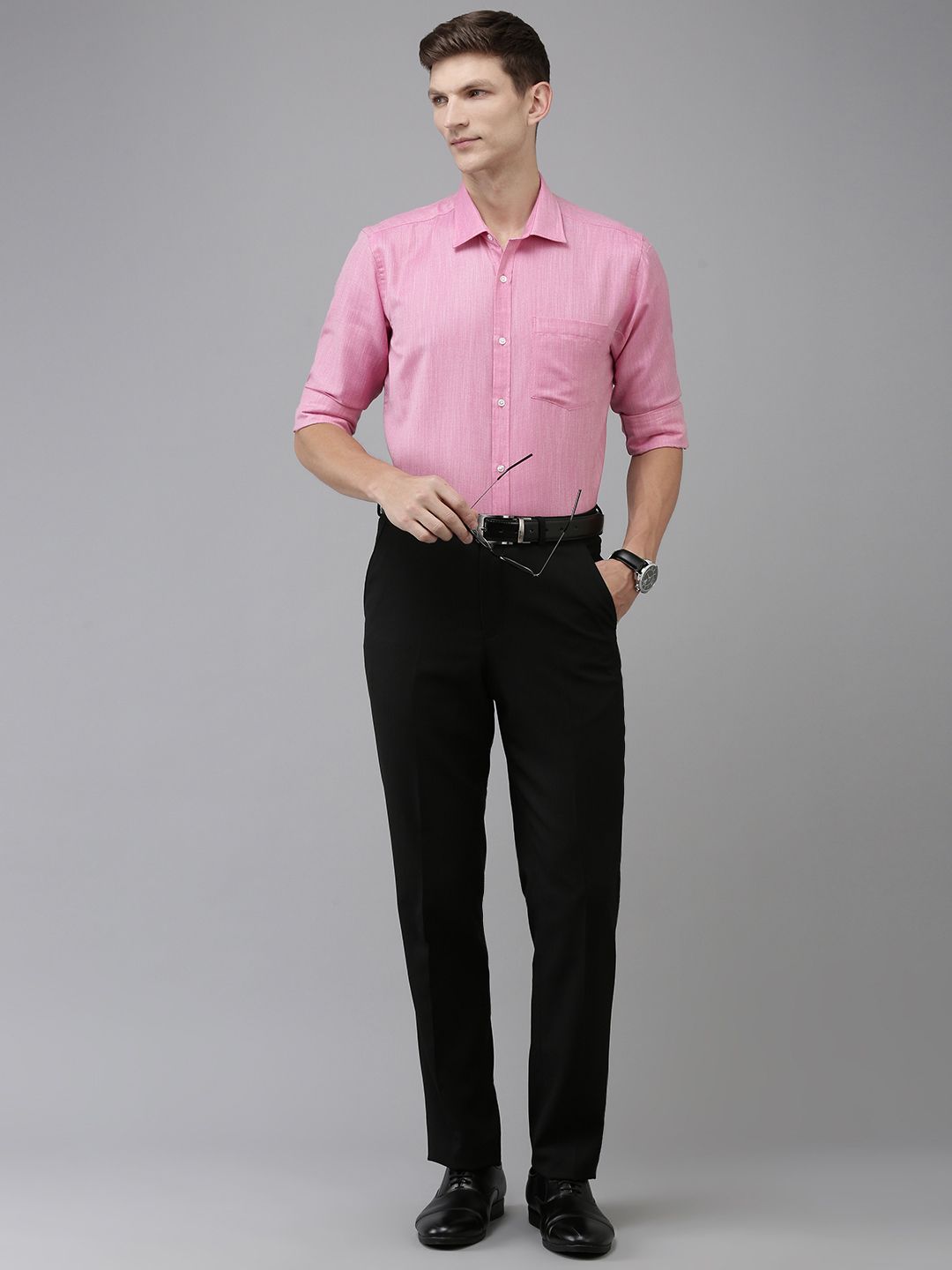 Park Avenue Slim Fit Self Design Textured Formal Shirt