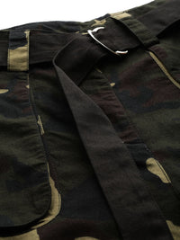 STREET 9 Women Olive Green & Brown Camouflage Print Cargos