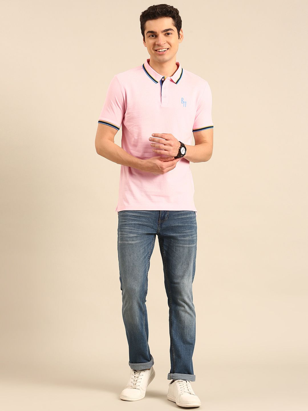 Being Human Polo Collar Pure Cotton T-shirt