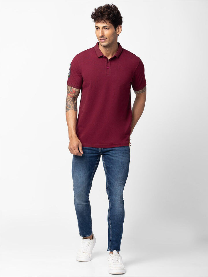 SPYKAR Men Polo Collar Slim Fit T-shirt