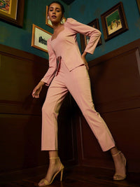 Athena Women Pink Solid Co-Ords