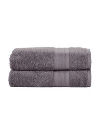 MYTRIDENT Charcoal Grey 2 Pcs Solid 500 GSM Bath Towel Set