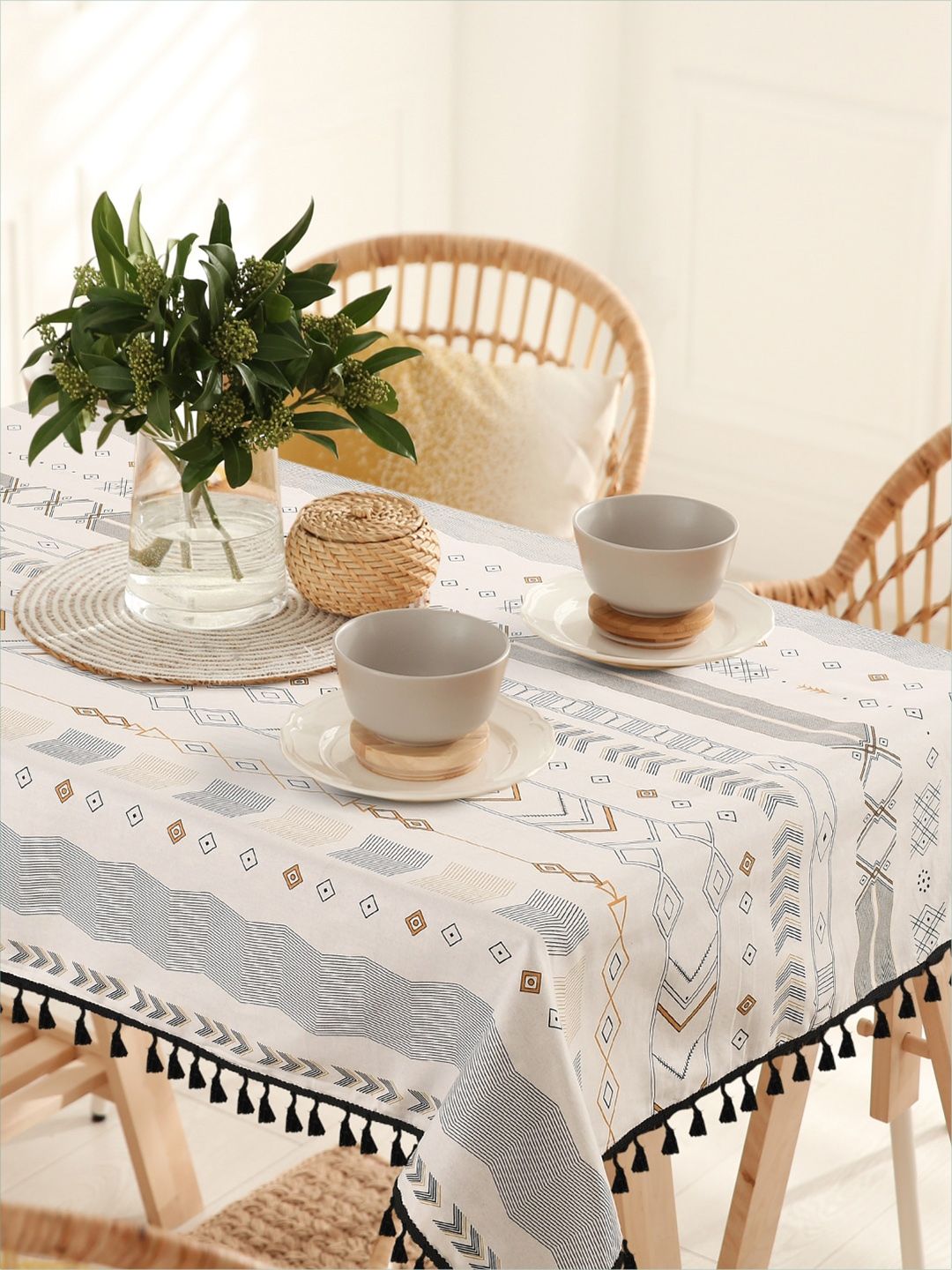 URBAN SPACE Printed Pure Cotton Square Table Cover