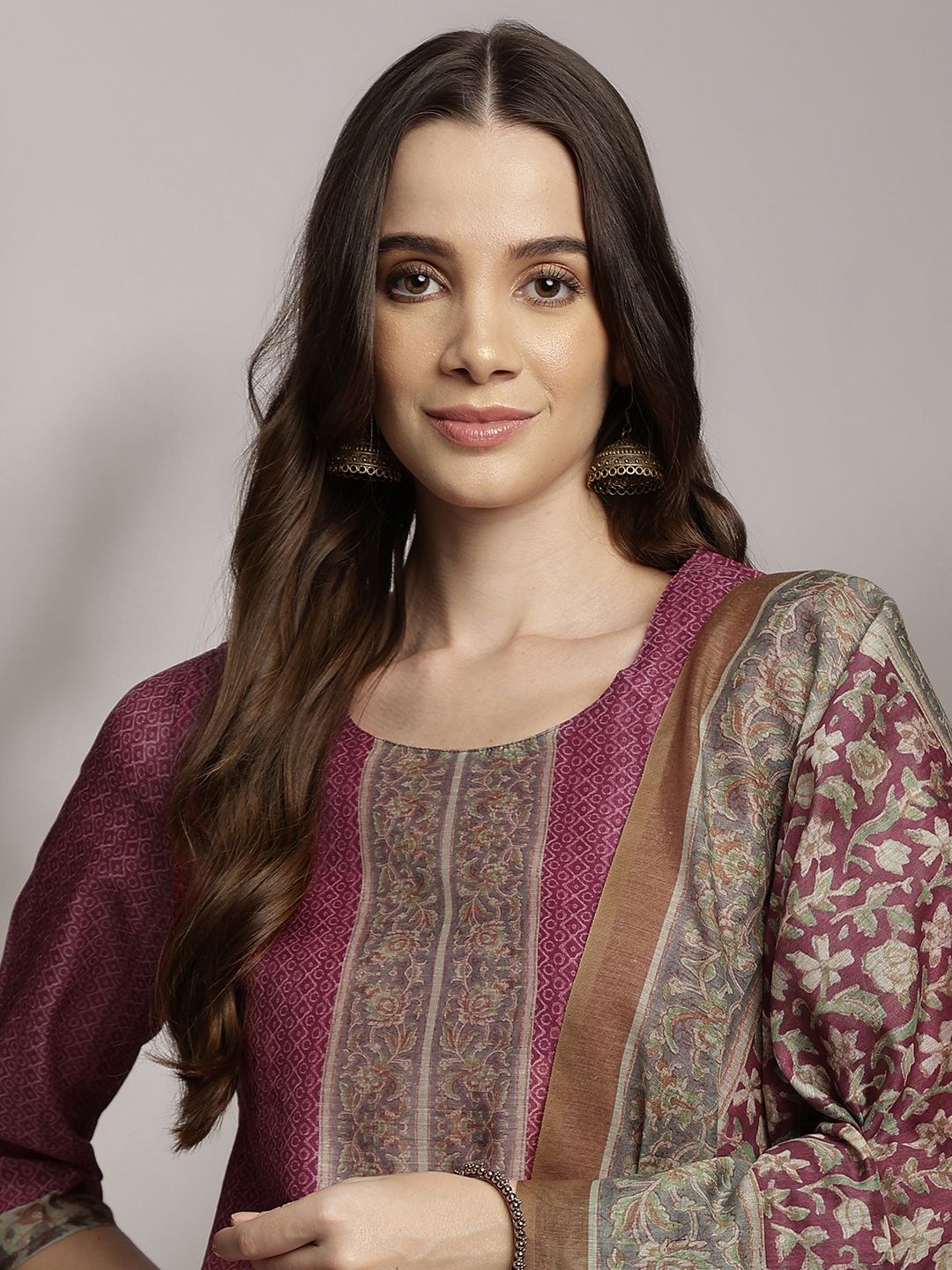 Anouk Women Ethnic Motifs Printed Kurta with Trousers & Dupatta