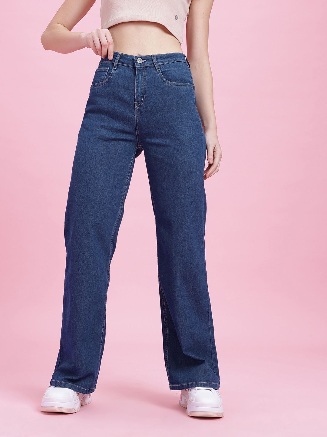 DressBerry Women Wide Leg Stretchable Jeans