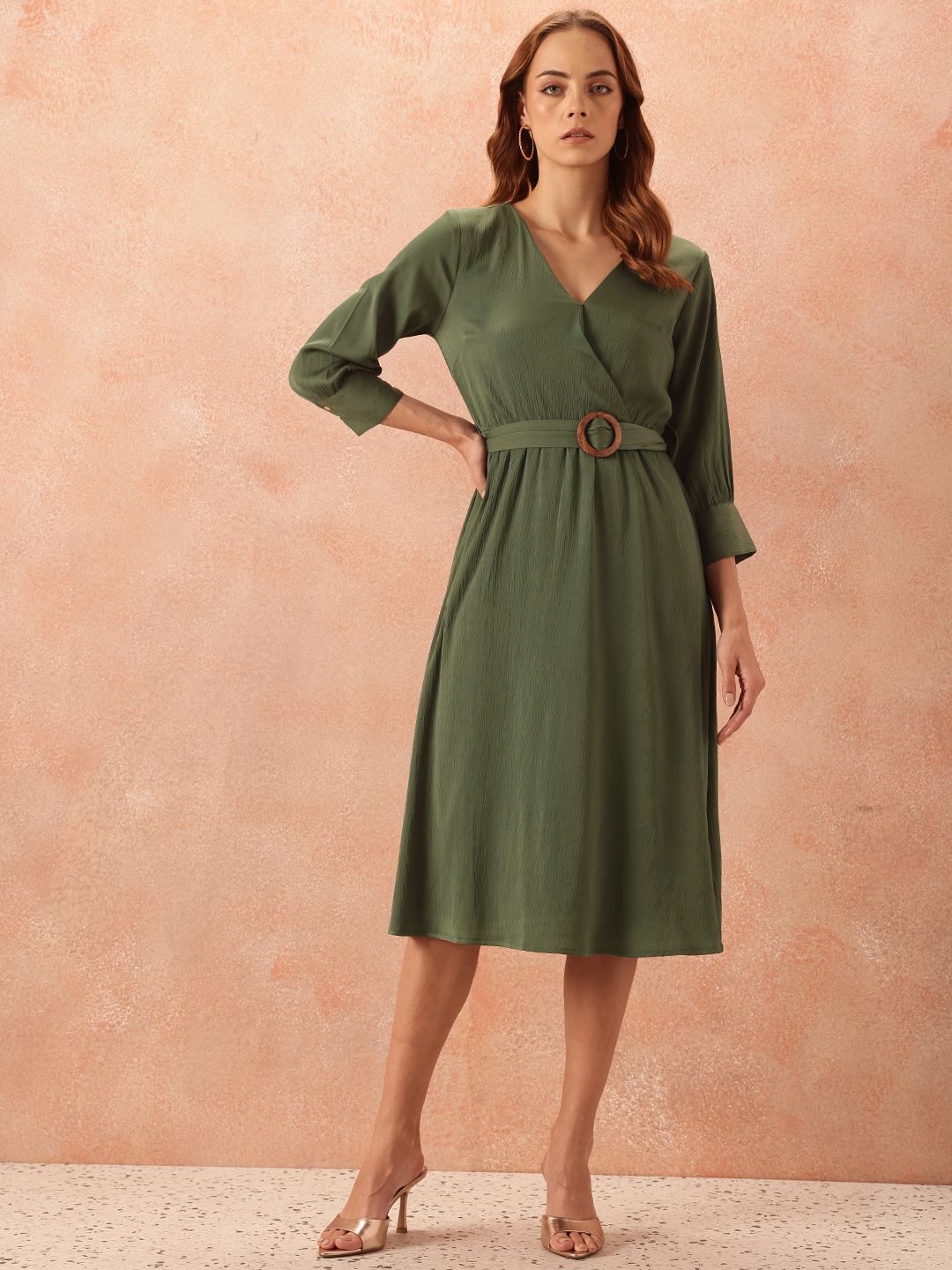 all about you Wrap Style Dress Comes With a Belt