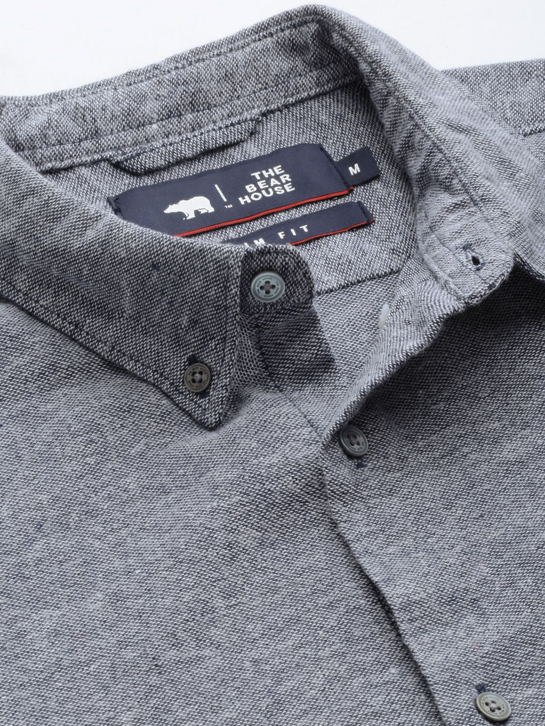 THE BEAR HOUSE Men Grey Slim Fit Casual Shirt