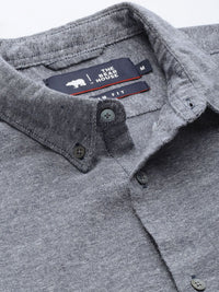 THE BEAR HOUSE Men Grey Slim Fit Casual Shirt
