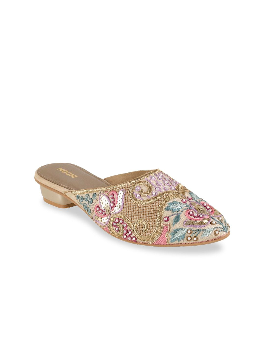 Mochi Women Embellished Block Mules