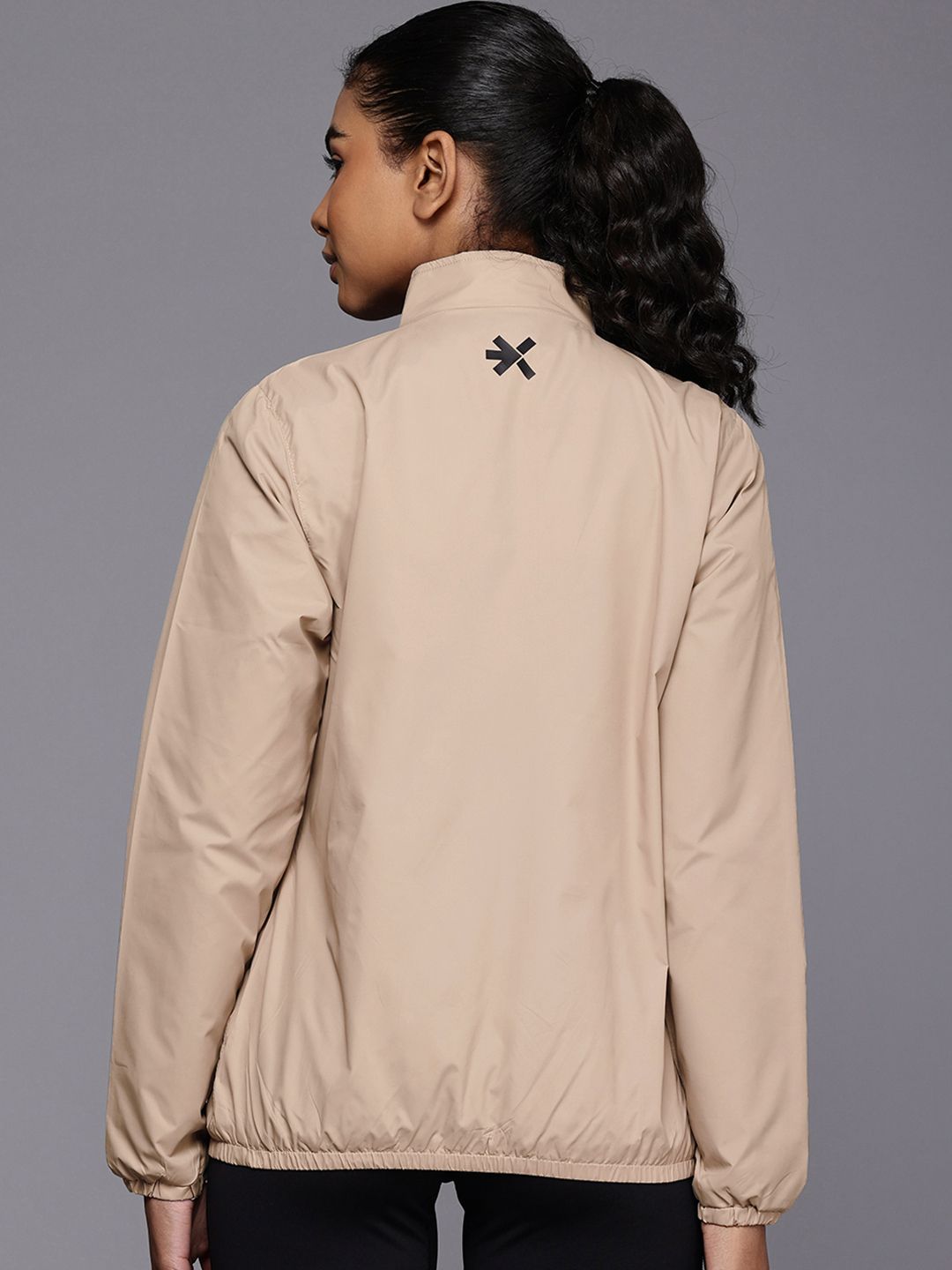 HRX by Hrithik Roshan Mock Collar Rapid-Dry Antimicrobial Running Sporty Jacket