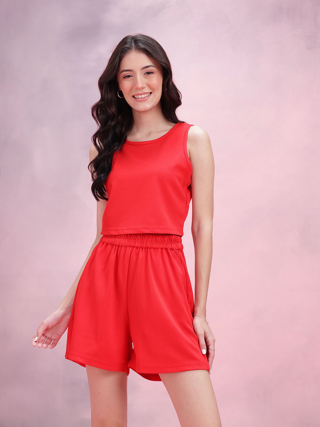 DressBerry V-Neck Back Top & Shorts Co-Ords