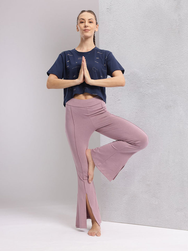 HRX by Hrithik Roshan Typography Printed Drop-Shoulder Sleeves Yoga T-Shirt
