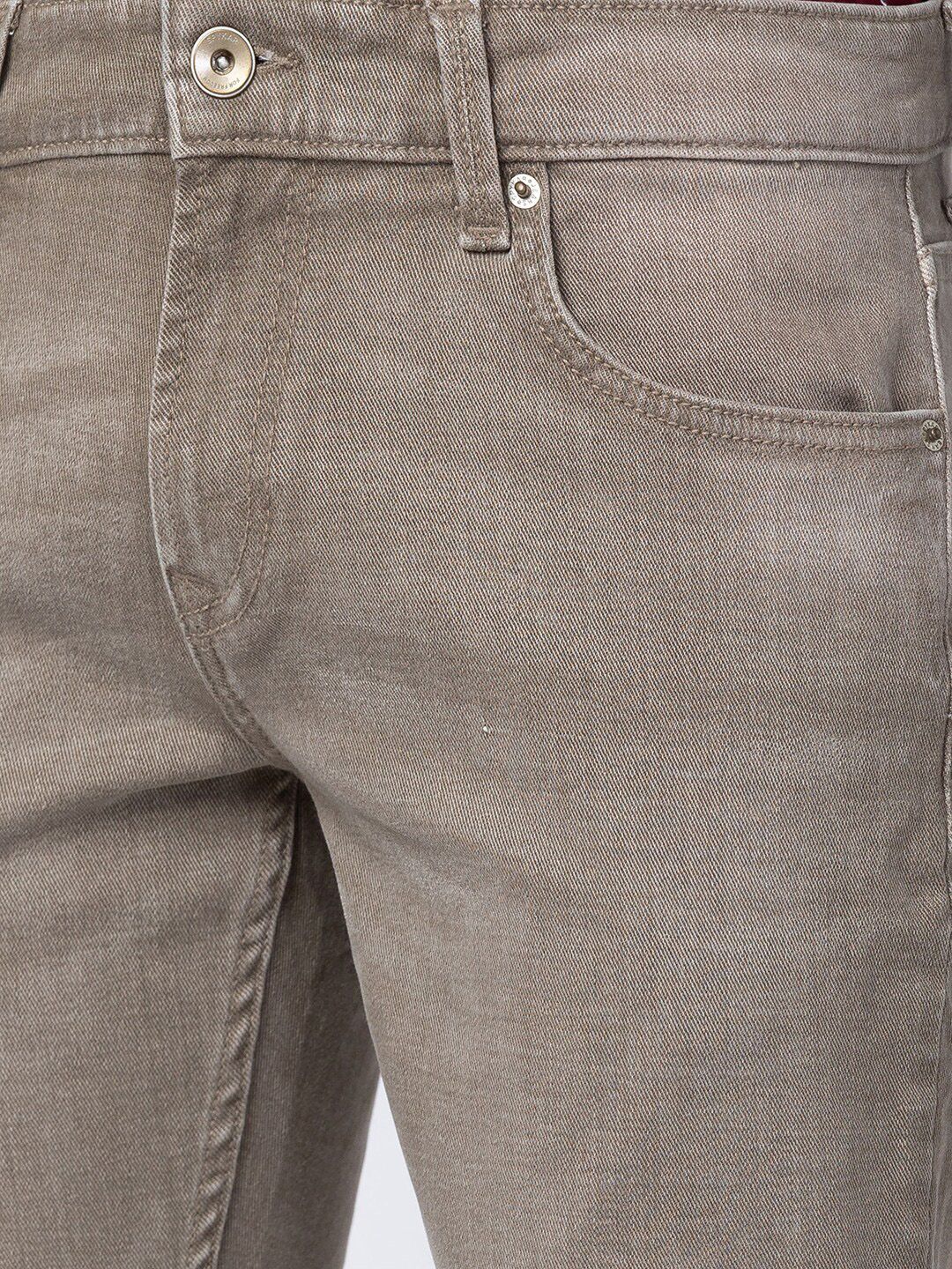 SPYKAR Men Olive Green Slim Fit Low-Rise Stretchable Cotton Jeans