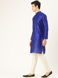 SOJANYA Men Blue Woven Design Straight Kurta