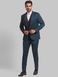 Park Avenue Men Self Design Super Slim Fit Single-Breasted Three-Piece Formal Suit