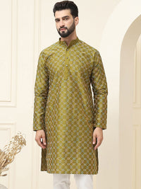 SOJANYA Geometric Embroidered Mandarin Collar Thread Work Kurta