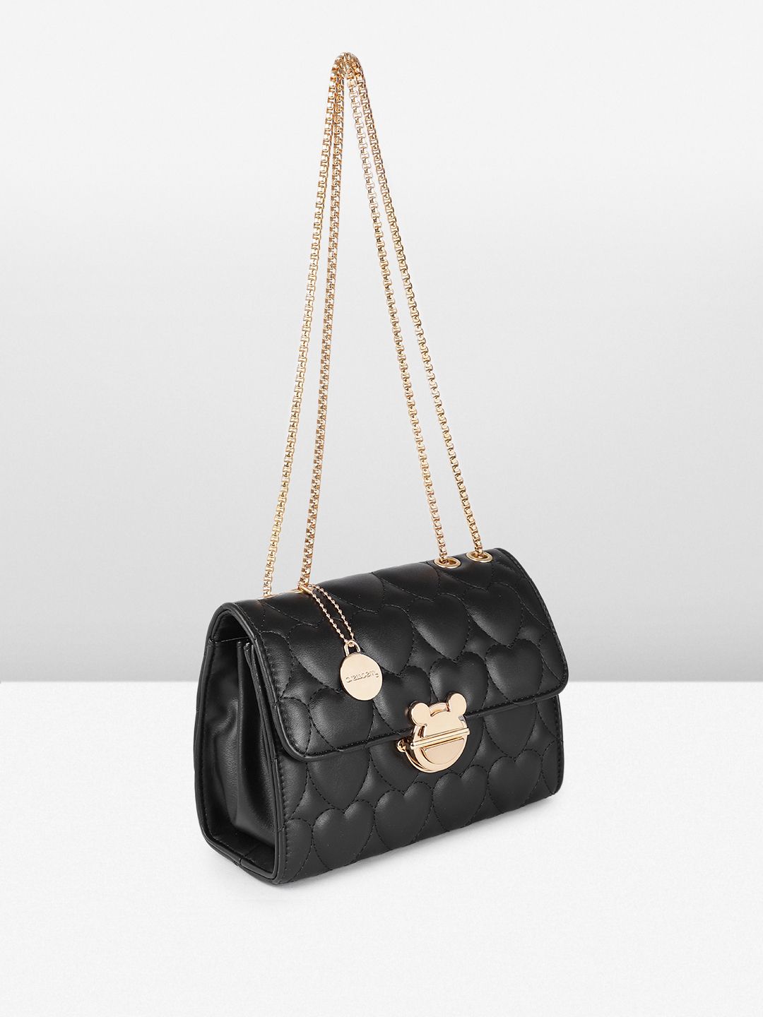 DressBerry Textured Structured Shoulder Bag with Quilted