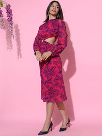 Tokyo Talkies Pretty Pink Floral Cut-out Dress
