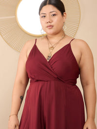 Berrylush Curve Women Plus Size Wide Leg Culotte Jumpsuit