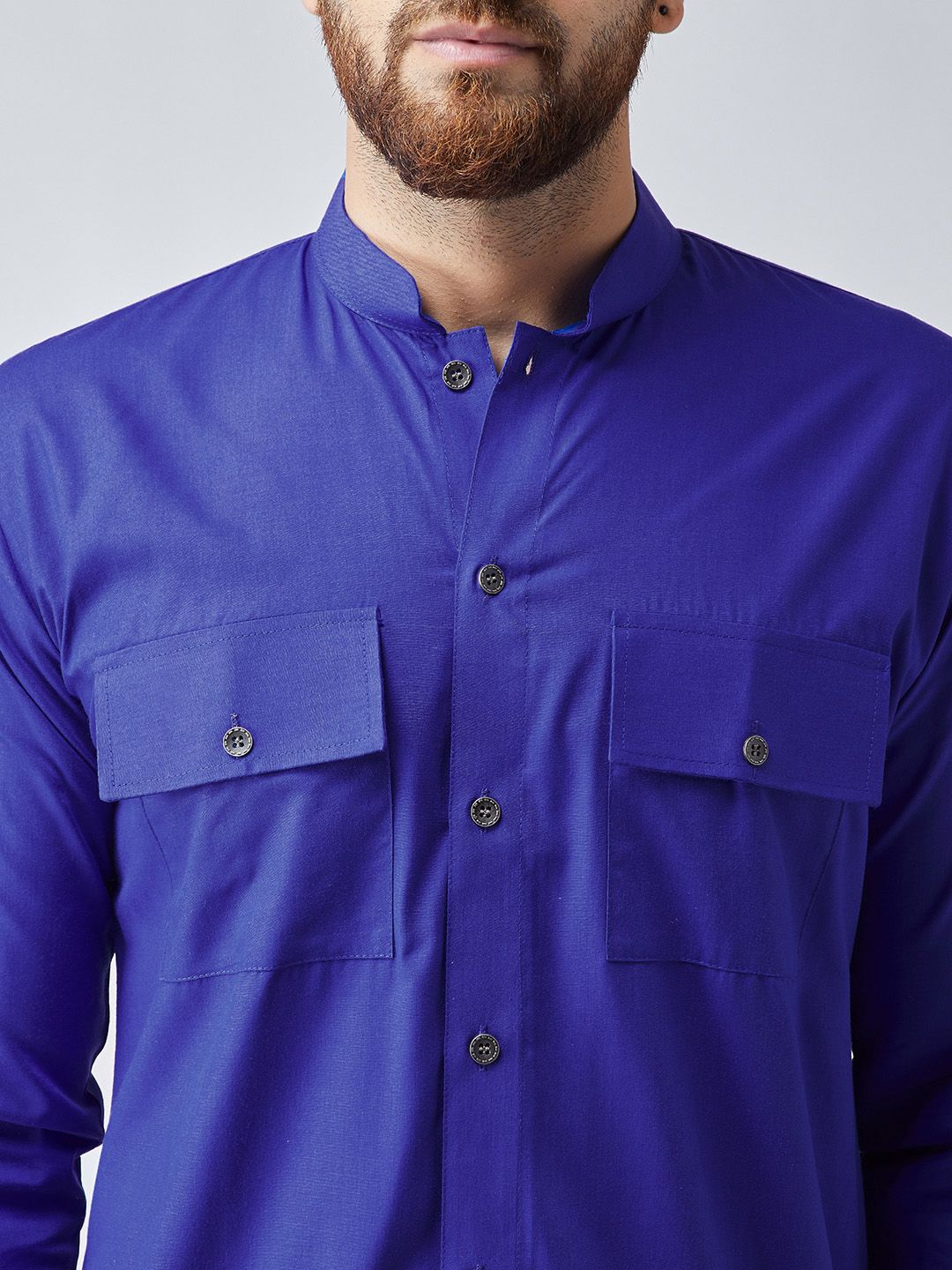 SOJANYA Men Blue Solid Pathani Kurta