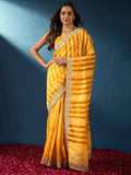 Saree mall Striped Gotta Patti Organza Sarees