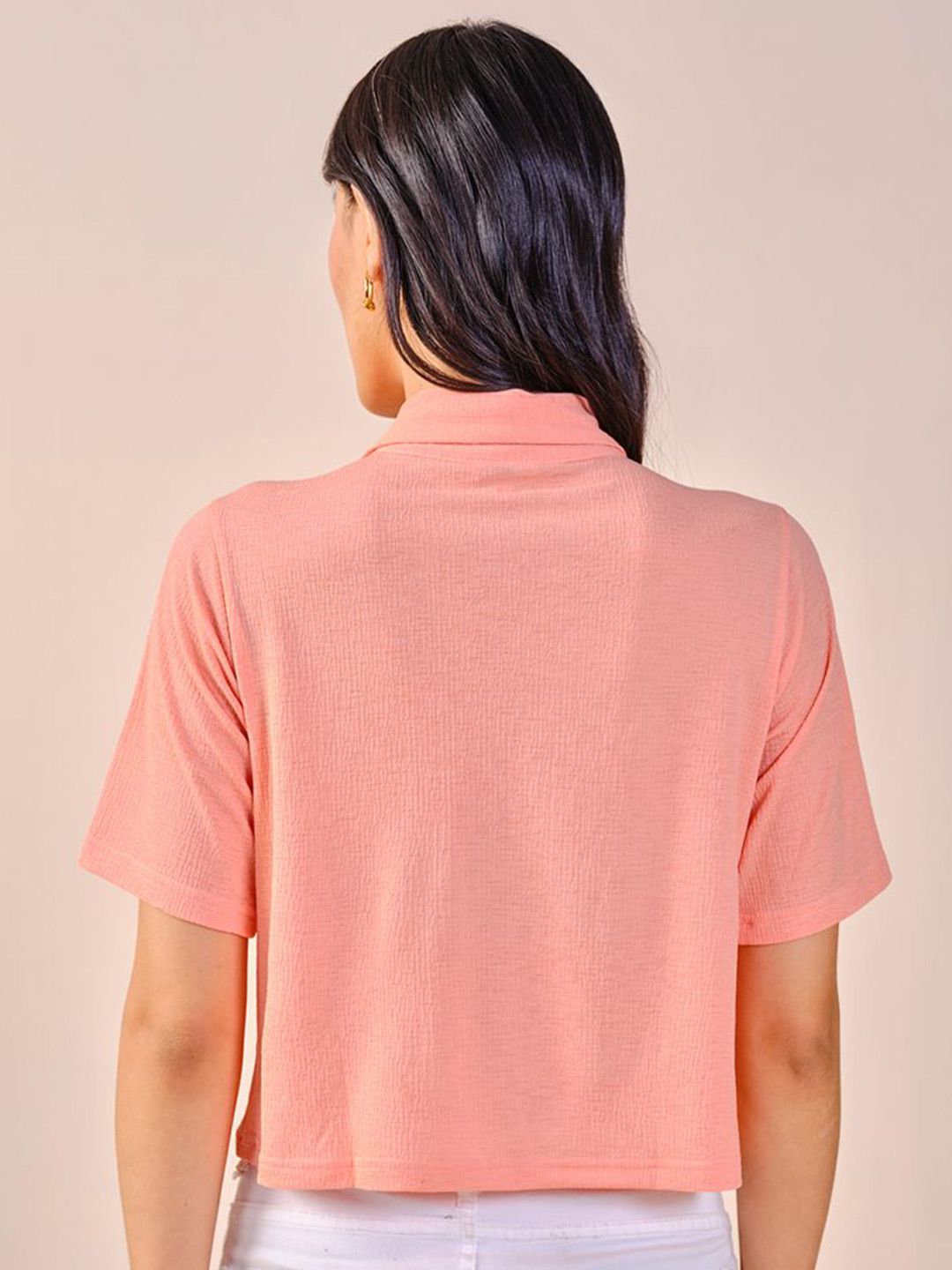 AND Flared Sleeve Shirt Style Top