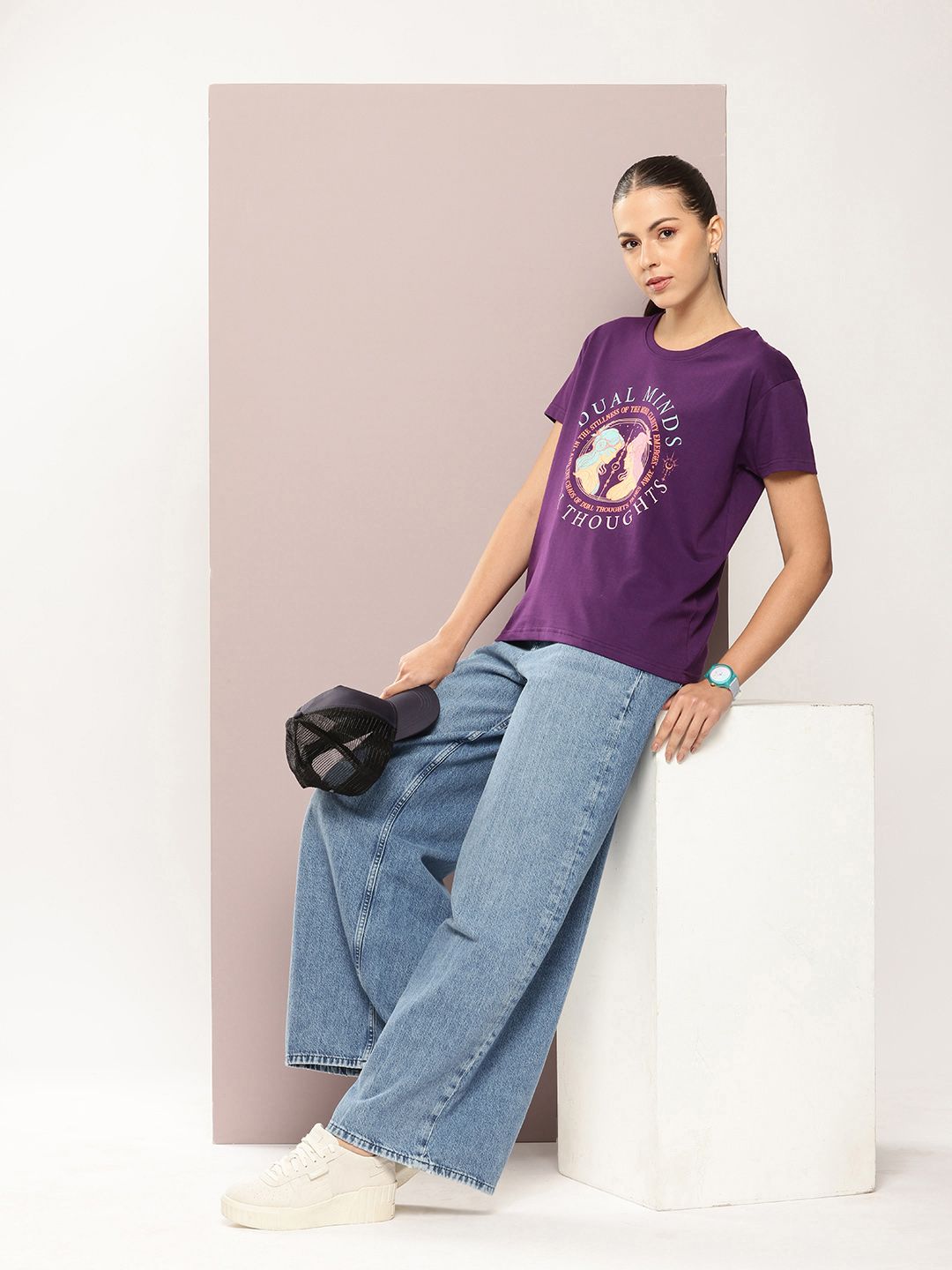 DILLINGER Women Printed Pure Cotton Boxy T-shirt