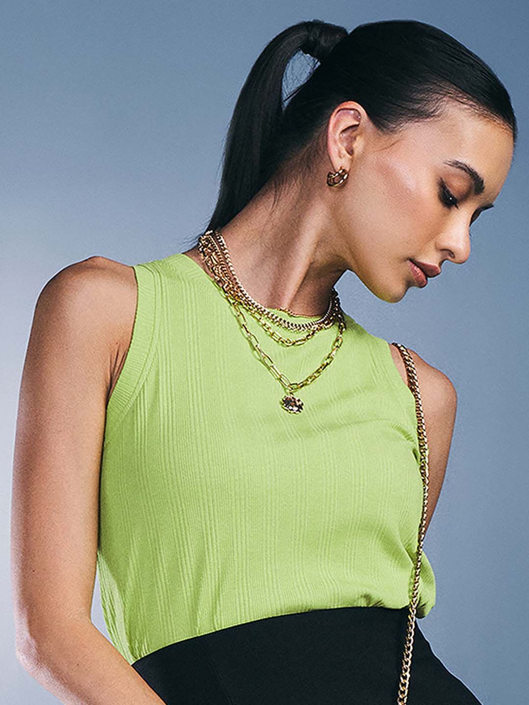 AND Striped Sleeveless Cotton Top