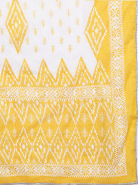 Libas Women Printed Regular Gotta Patti Pure Cotton Kurta with Trousers & With Dupatta