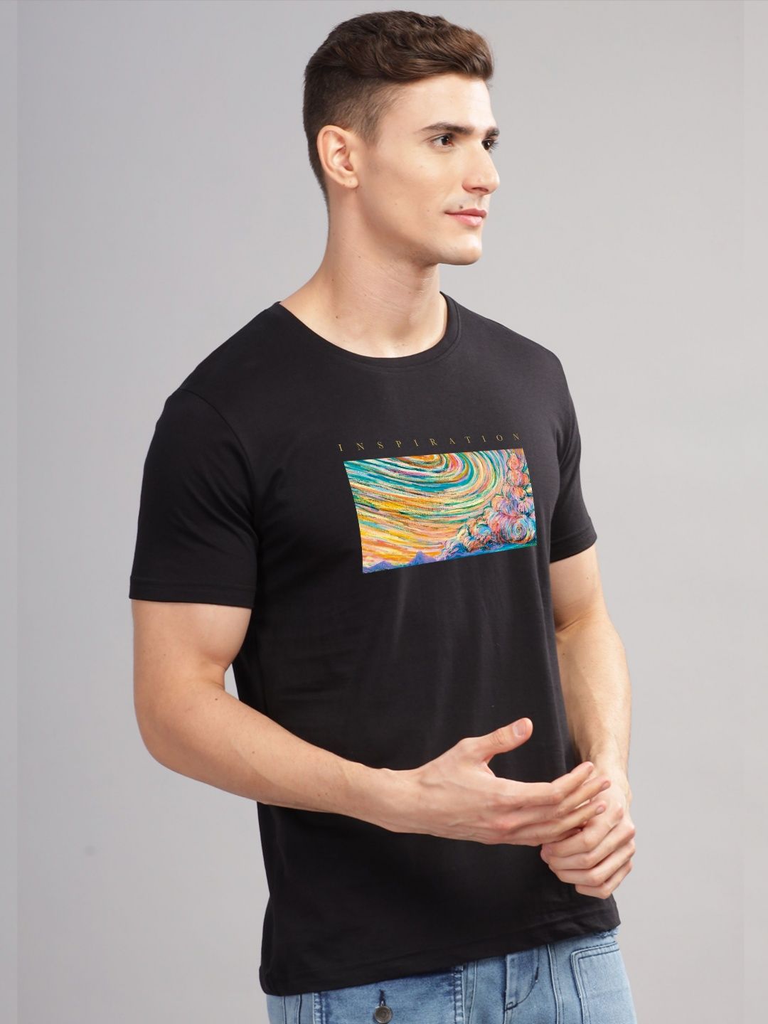 ADRO Men Printed Cotton T-shirt