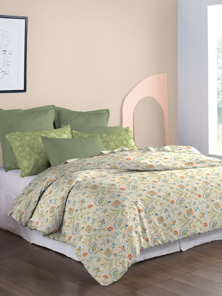 TRIDENT English Chintz Soft Comfort Flat 210TC King Pure Cotton Bedsheet Set