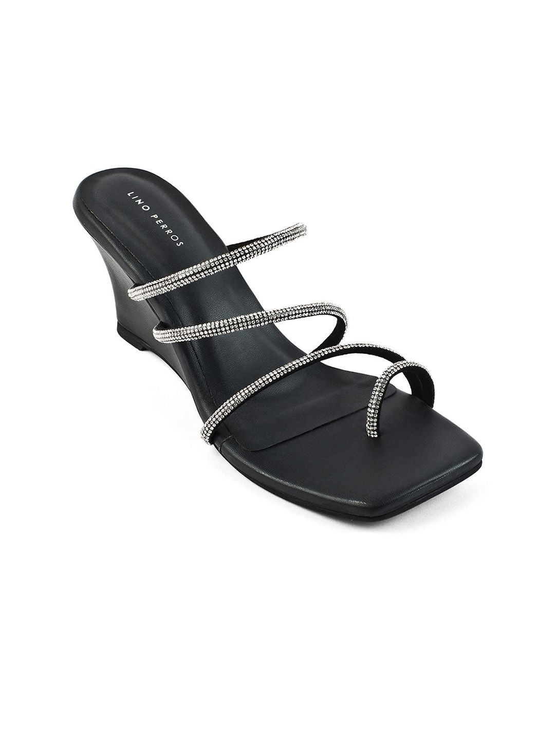 Lino Perros Embellished Open Toe Wedge Sandals