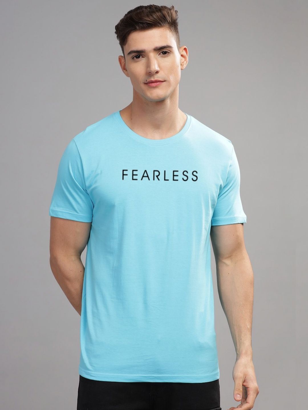 ADRO Men Typography Printed Raw Edge T-shirt