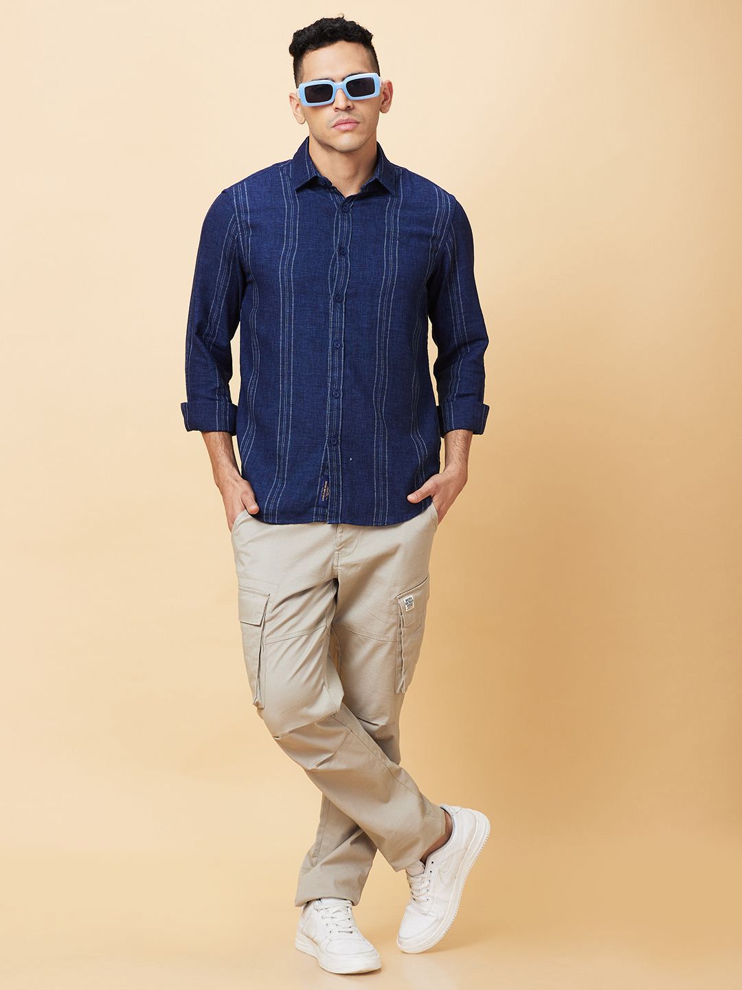Being Human Men Slim Fit Opaque Striped Casual Shirt