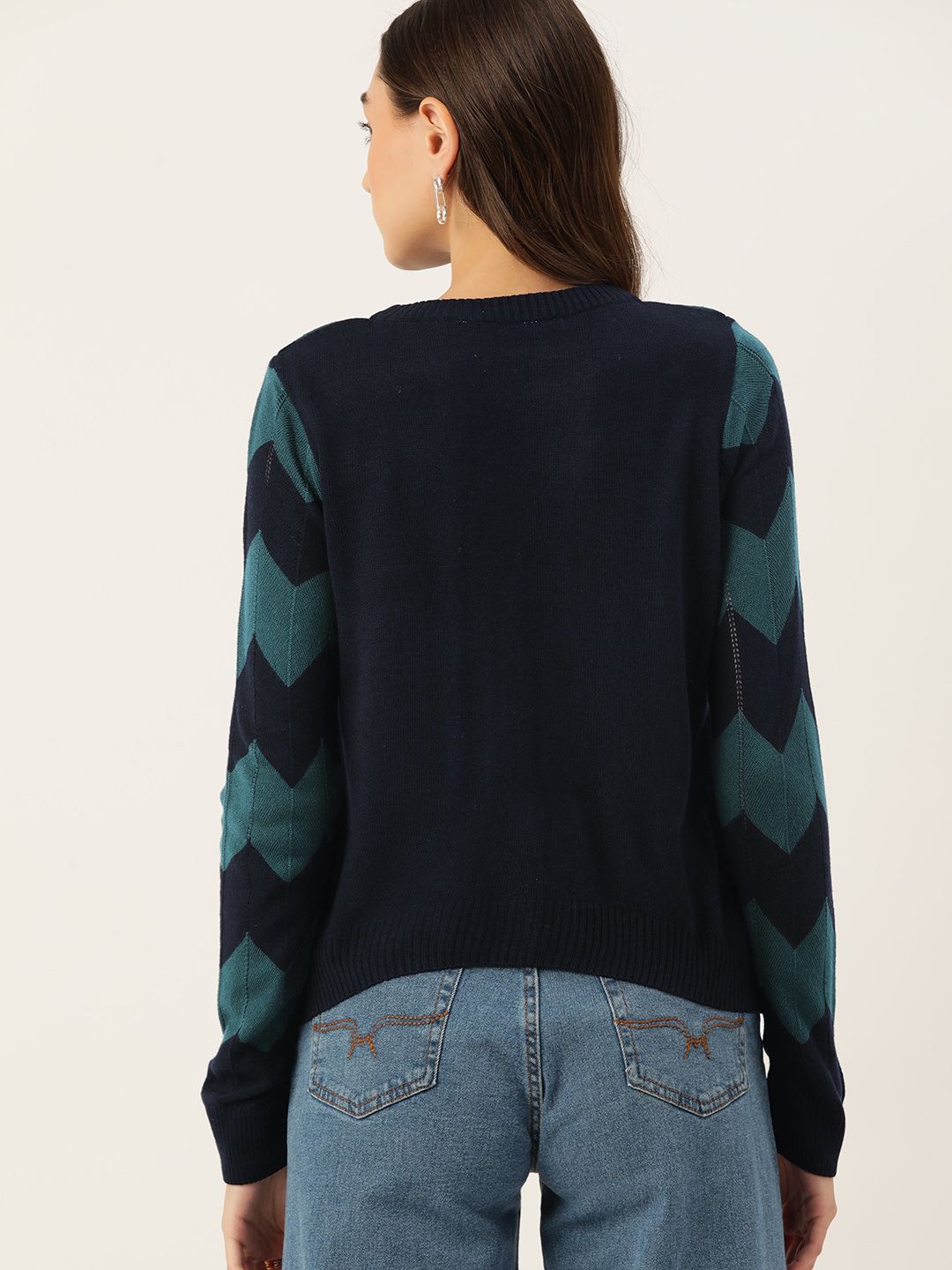DressBerry Chevron Printed Acrylic Pullover