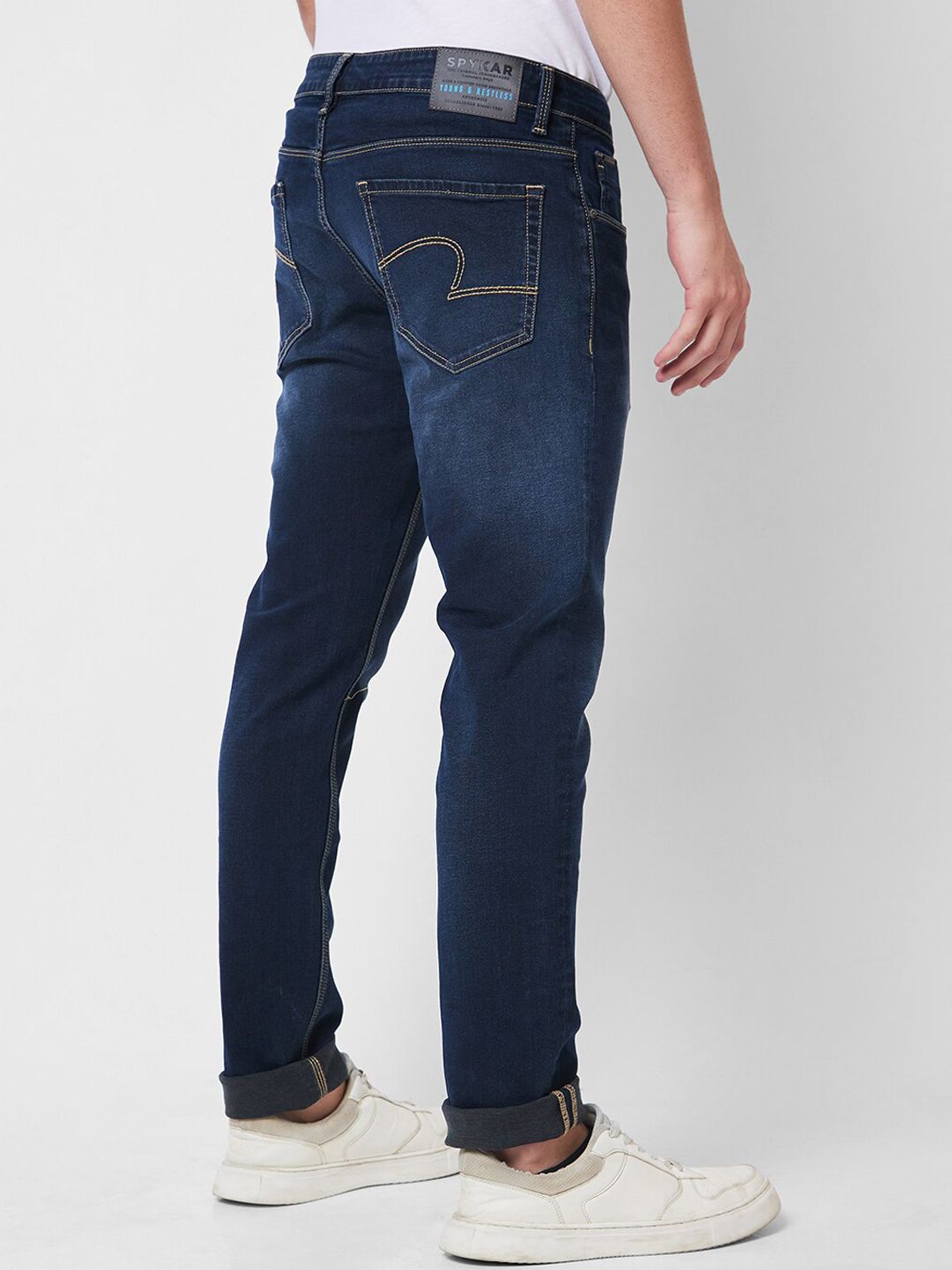 SPYKAR Men Skinny Fit Low-Rise Light Fade Cotton Jeans