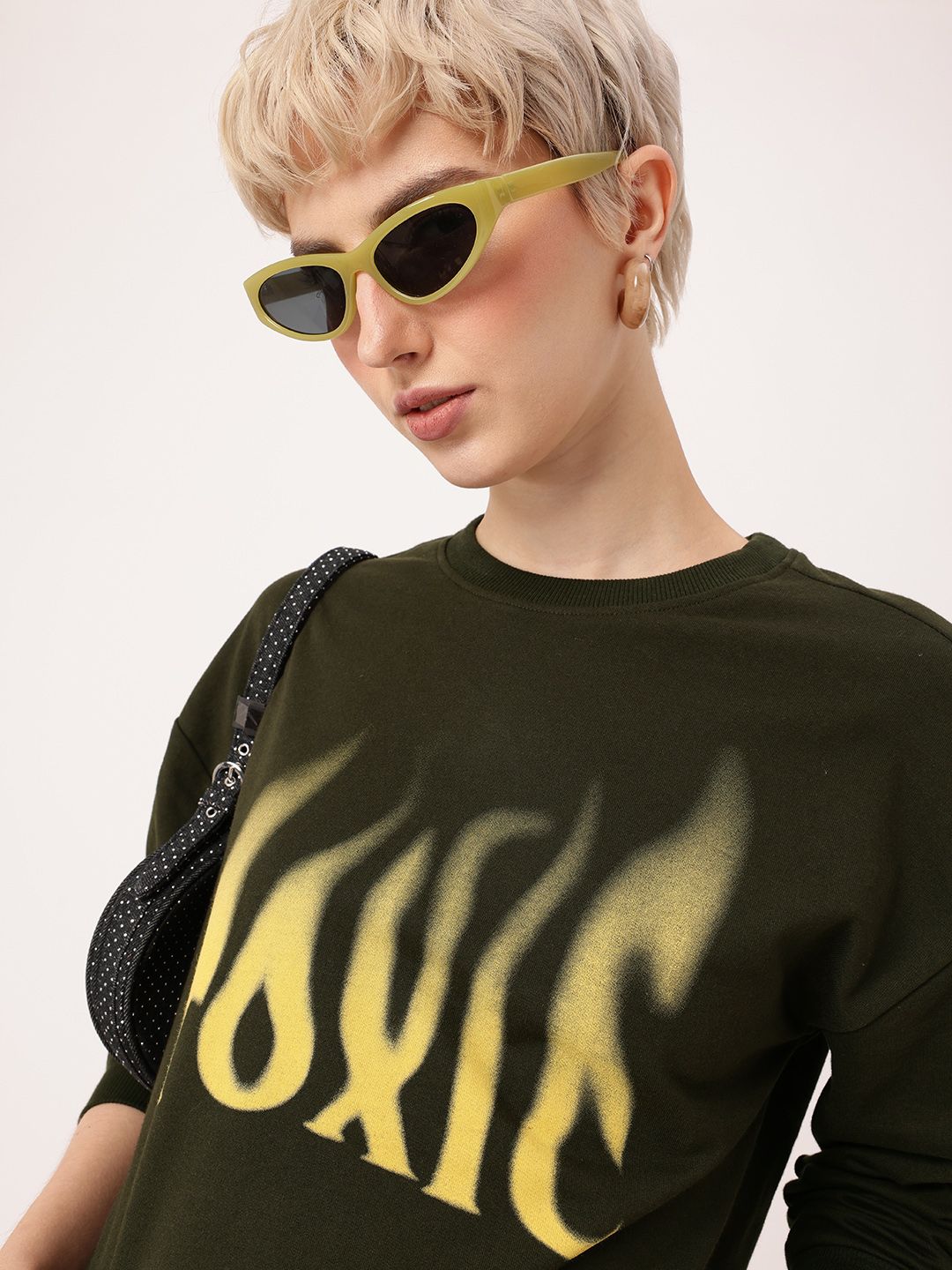 DressBerry Typography Printed Relaxed Fit Sweatshirt