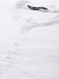See Designs Men White Straight Cotton Kurta