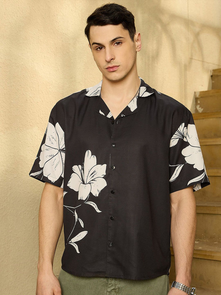 DENNISON Men Floral Printed Drop Shoulder Oversized Shirt