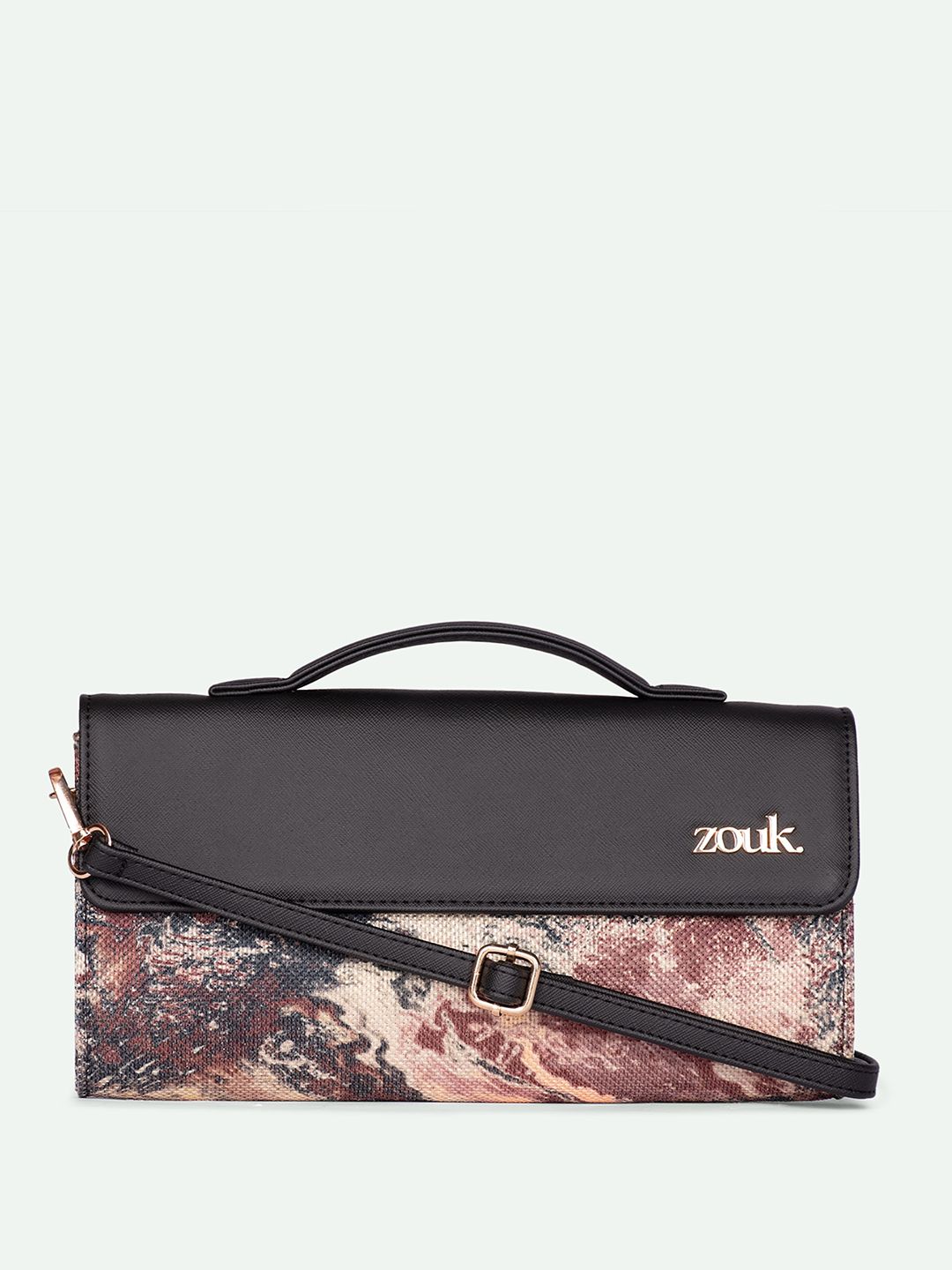 ZOUK Rhea Kapoor Malabar Cascades Textured Water Resistant Jute Envelope Clutch