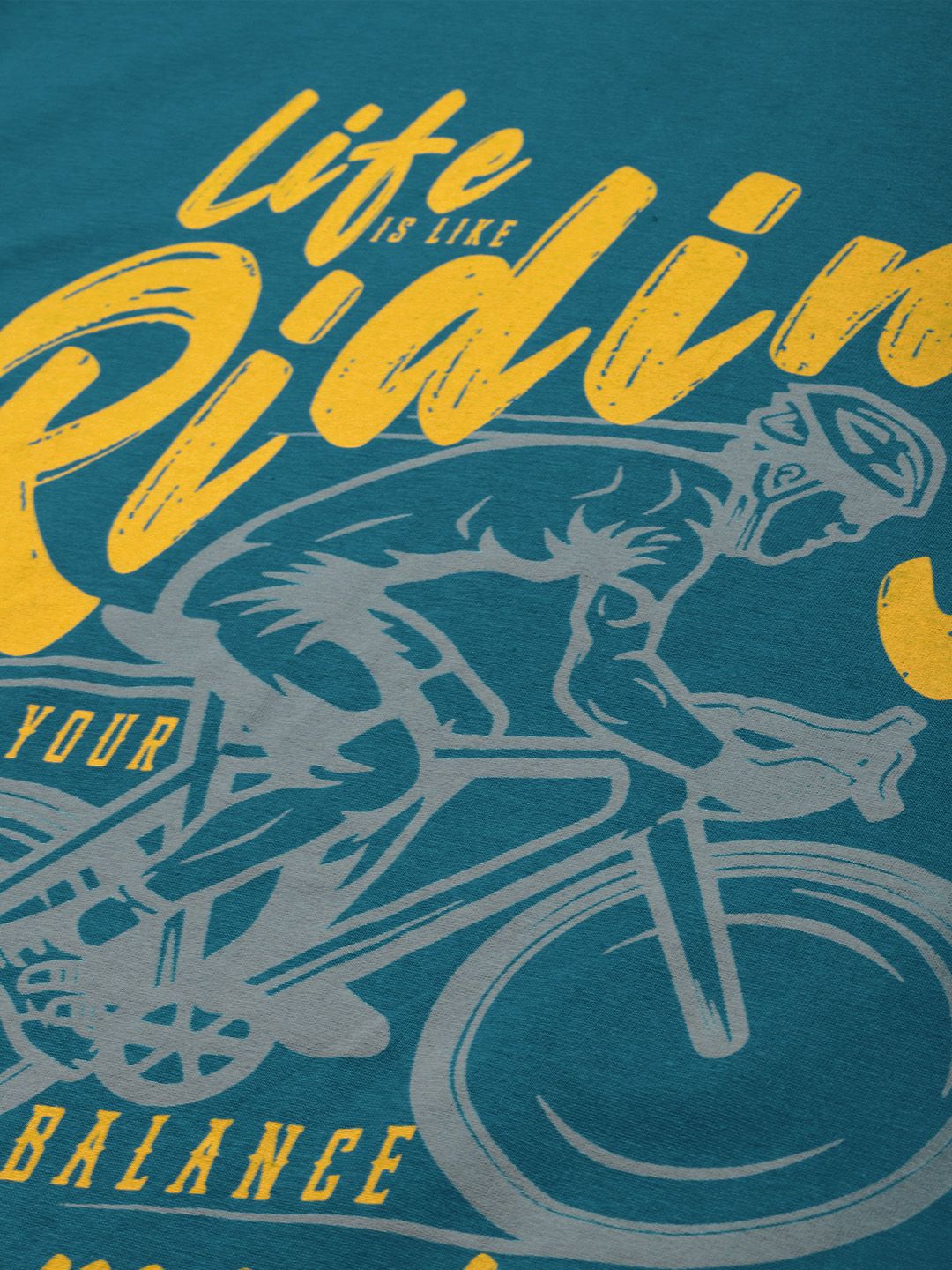 DILLINGER Men Teal Blue & Yellow Graphic Printed Oversized T-shirt