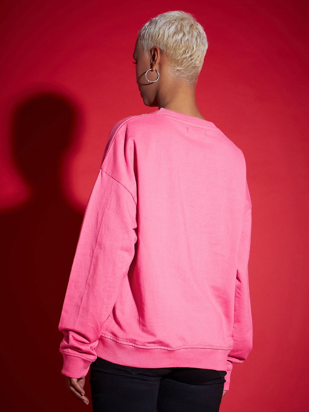SASSAFRAS Pink Embellished Sweatshirt