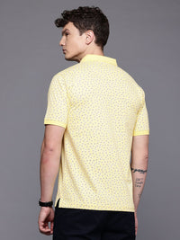 Raymond Geometric Printed Pure Cotton Modern Fit Polo Collar T-shirt