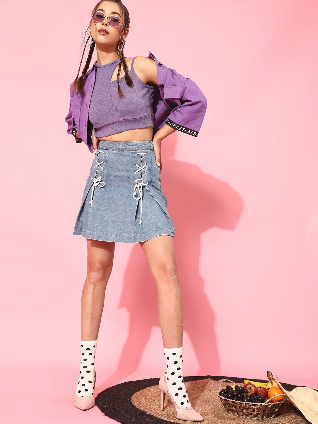 STREET 9 Women Elegant Lavender Solid Top