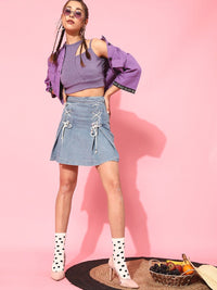 STREET 9 Women Elegant Lavender Solid Top