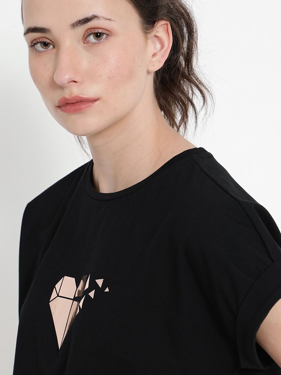RAREISM Brahe Graphic Printed Extended Sleeves Cotton T-shirt