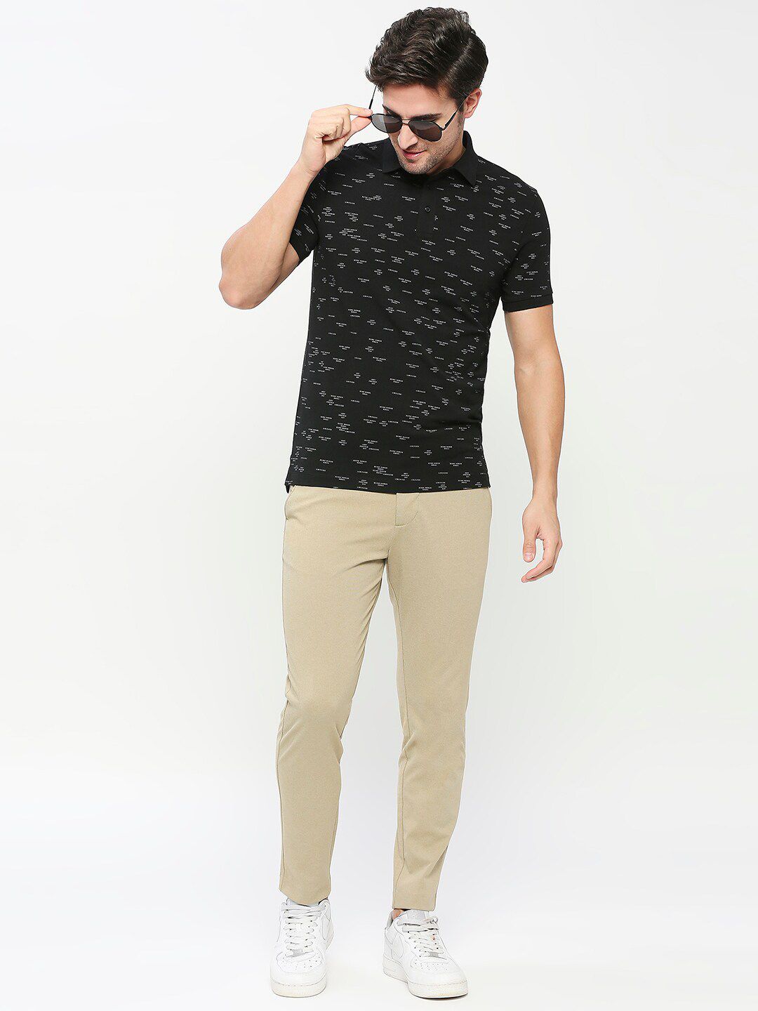 Being Human Typography Printed Polo Collar Regular Fit Cotton Regular T-shirt