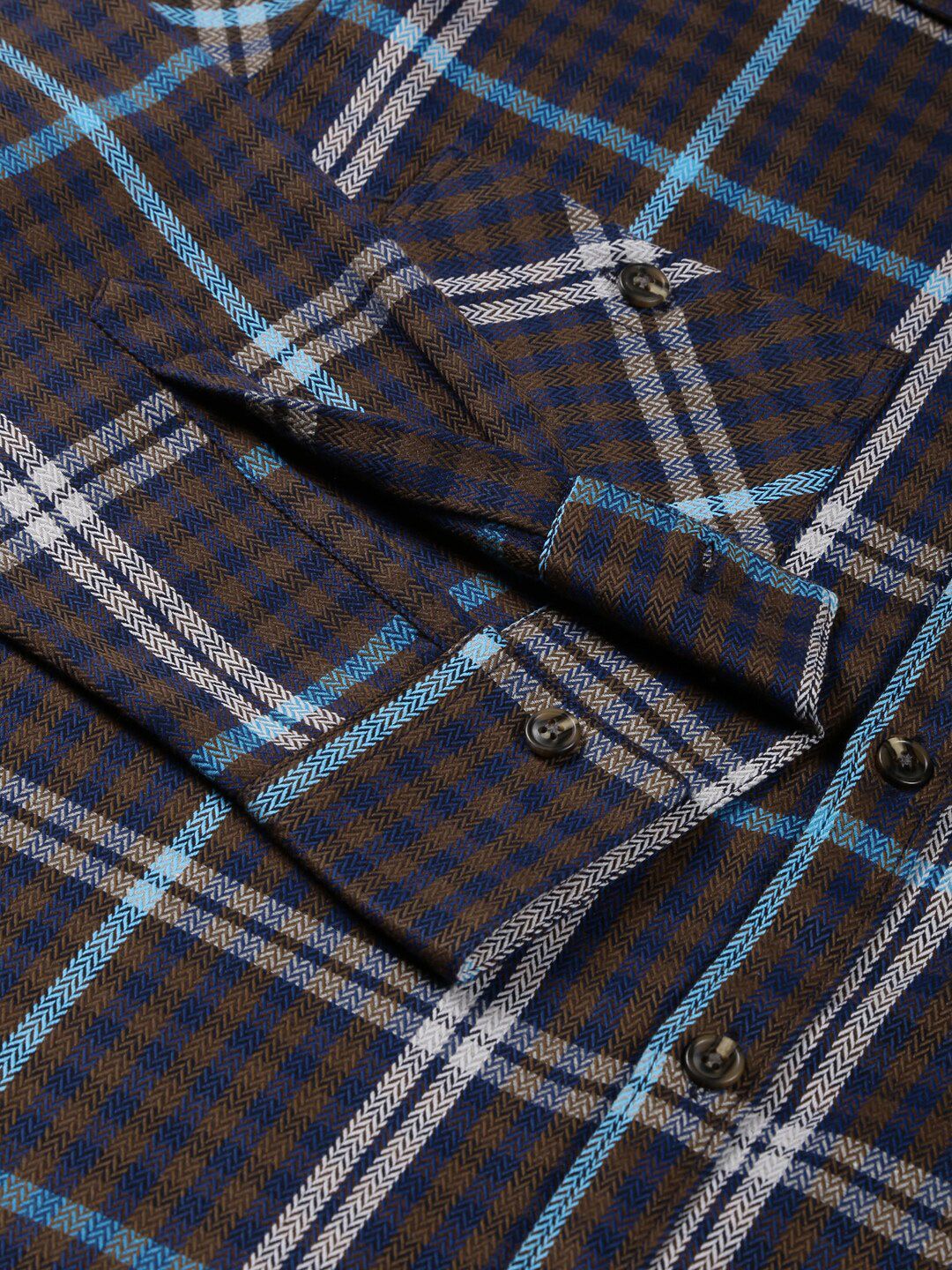 Thomas Scott Smart Tartan Checks Opaque Oversized Casual Shirt